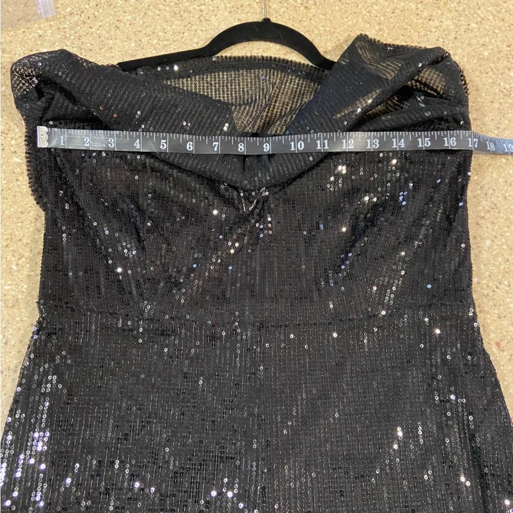 NWOT Lulus Power of Love Black Sequin Strapless Jumpsuit - Picture 14 of 14